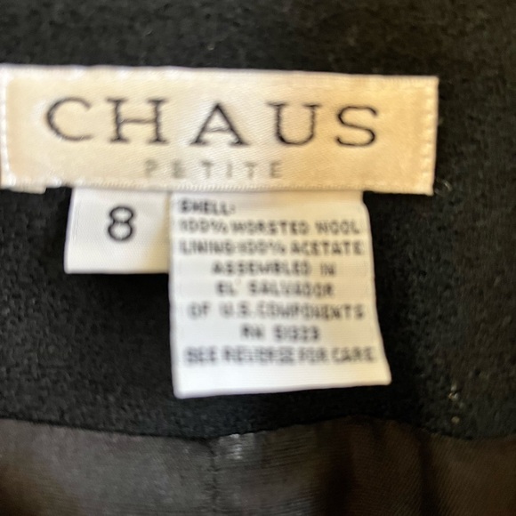 CHAUS black worsted wool jacket . - Picture 8 of 9